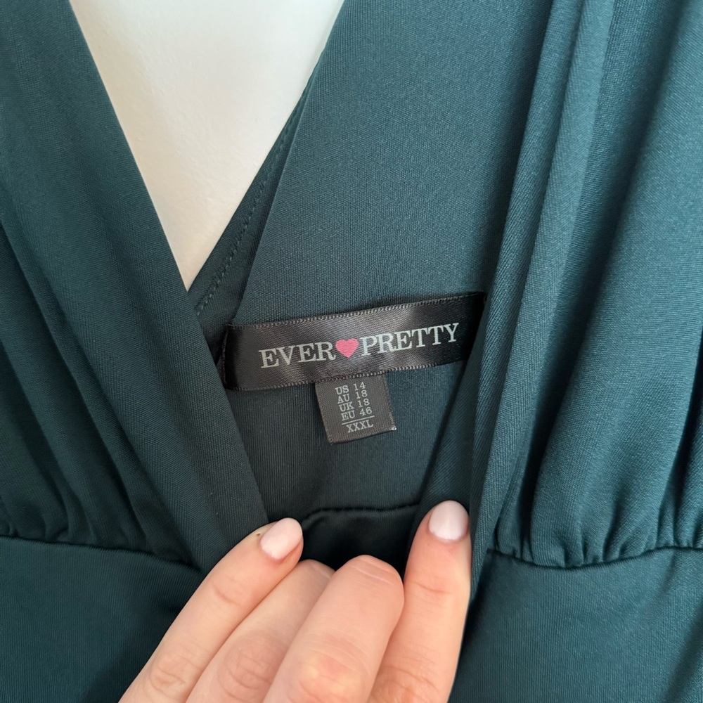 Ever Pretty Emerald Green V-Neck Maxi Dress - Picture 7 of 7